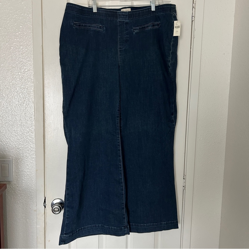Pilcro by Anthropologie high rise pull-on retro flare jeans plus size 22w - Picture 5 of 8
